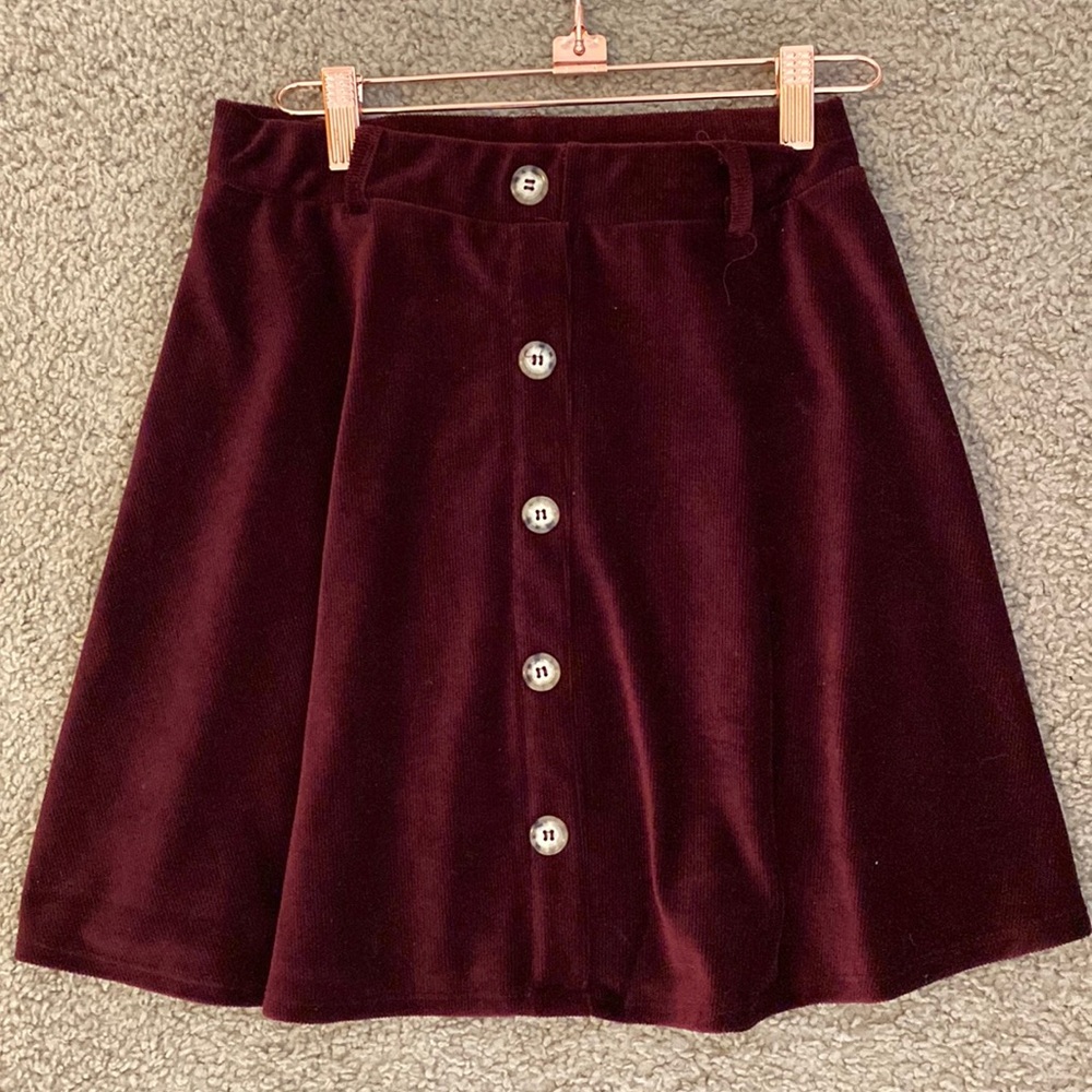 Purple Velvet Skater Skirt